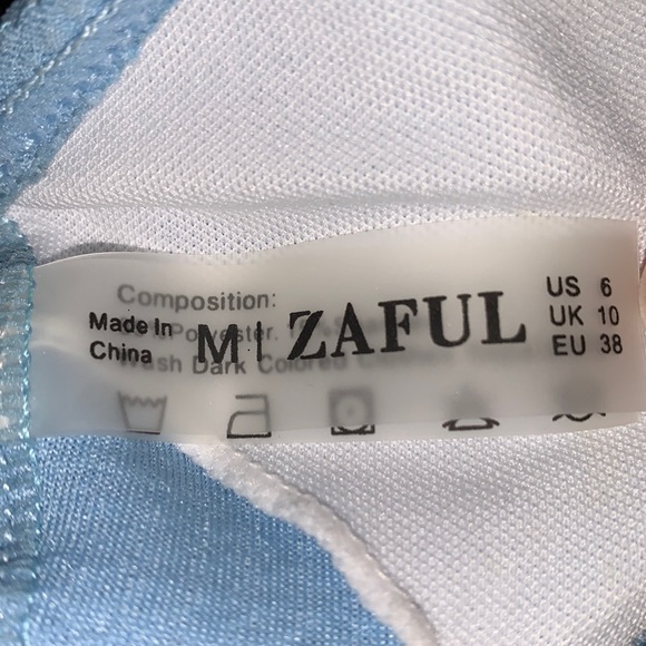 Low Rise Textured Twist Bikini Set - Light Sky Blue M - Picture 6 of 7